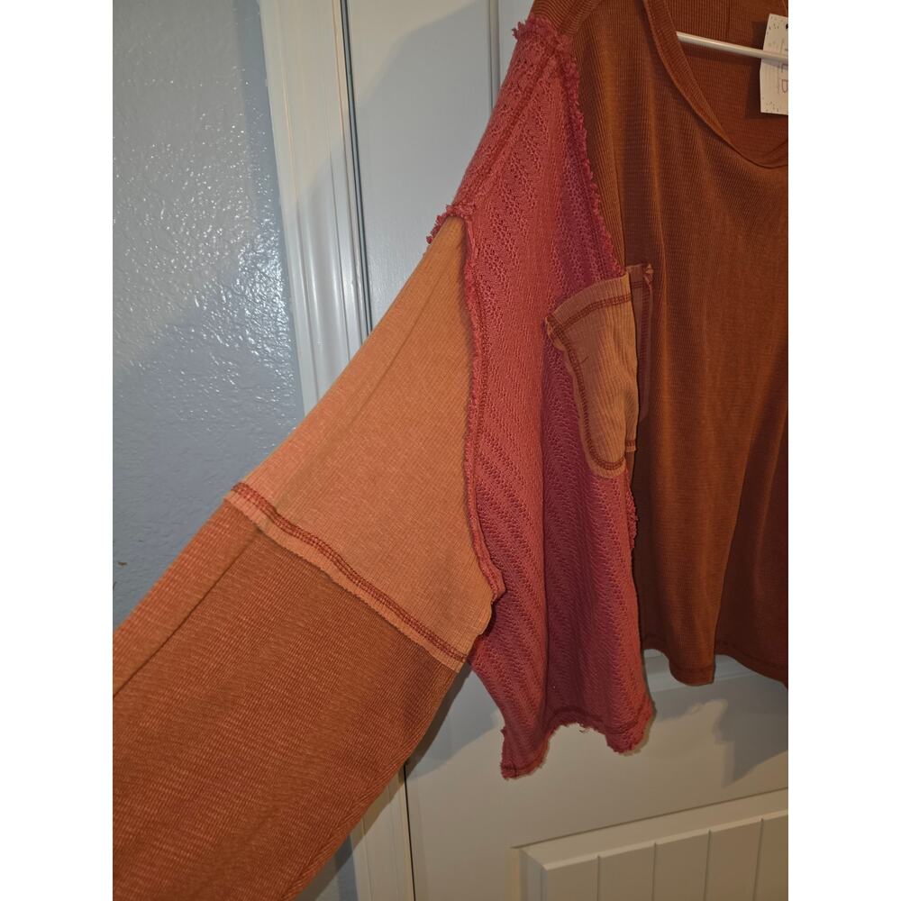 POL Oversized Patchwork Sweatshirt Size Large New… - image 2